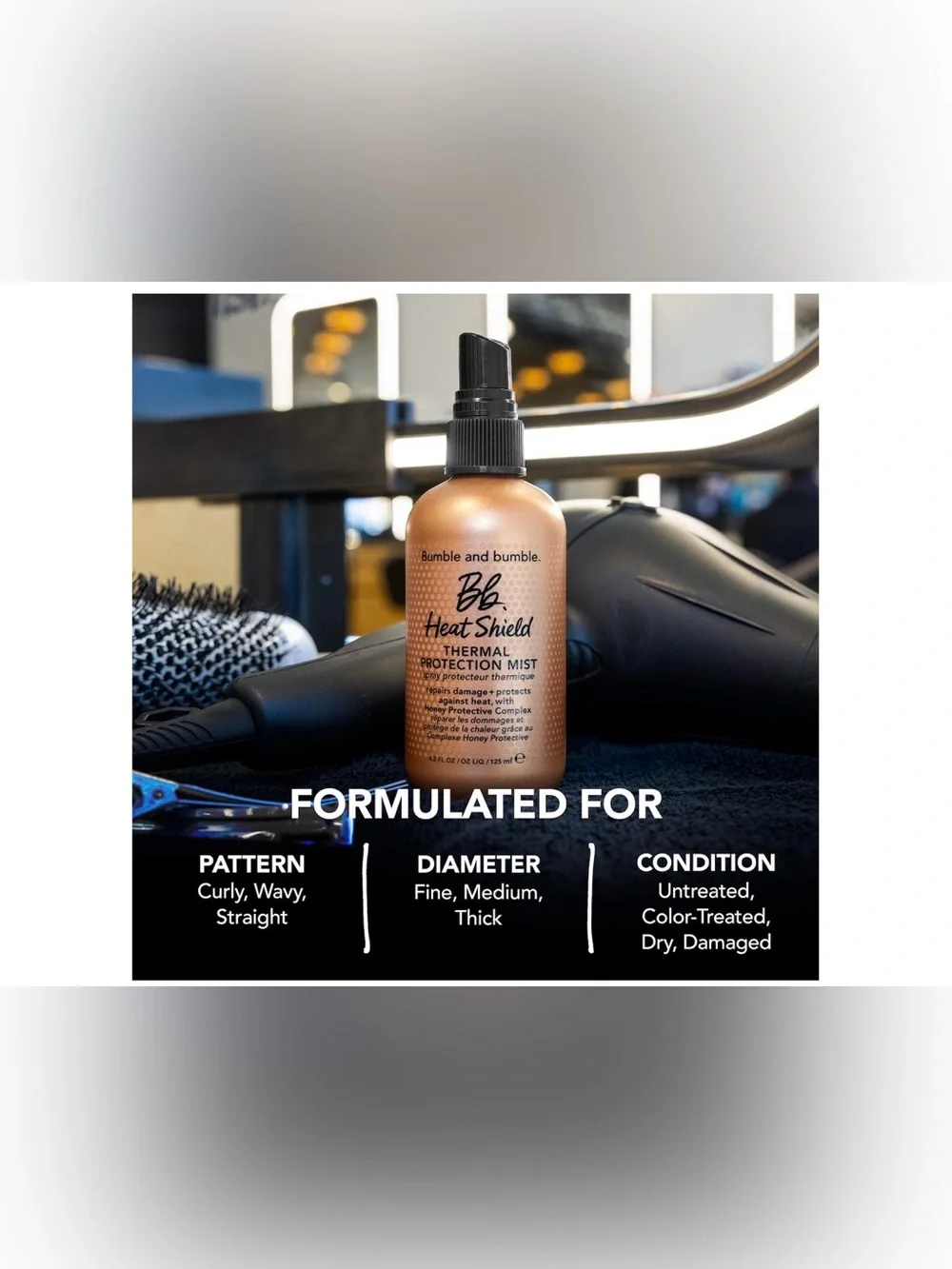 Bumble & Bumble BB Heat Shield, Thermal Protection Mist, full Sz 4.2oz, NWOB,New